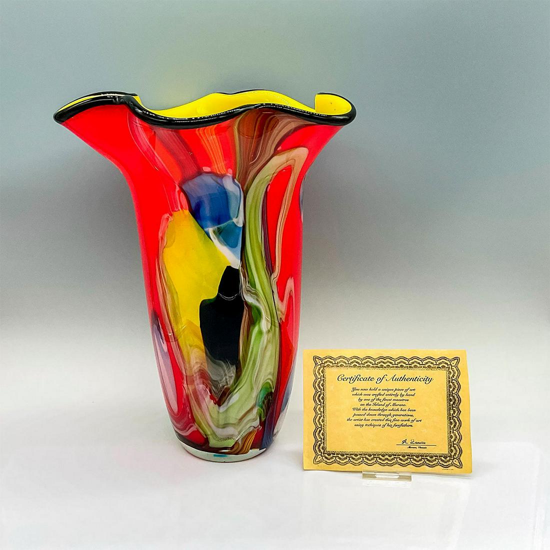 Murano Art Glass  Handkerchief Vase (1 of 4)