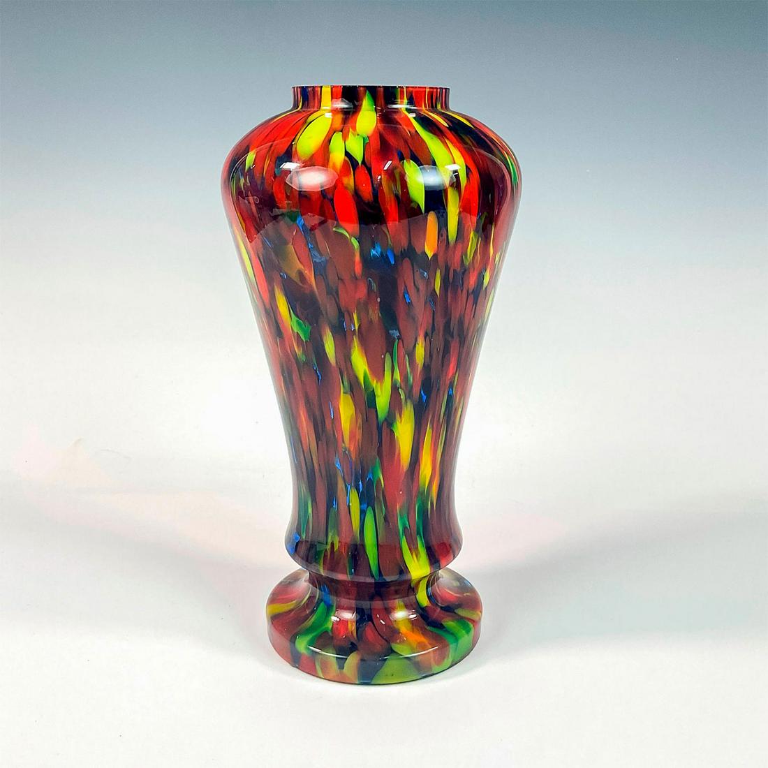 Kralik Czech Glass Spatter Vase (1 of 4)