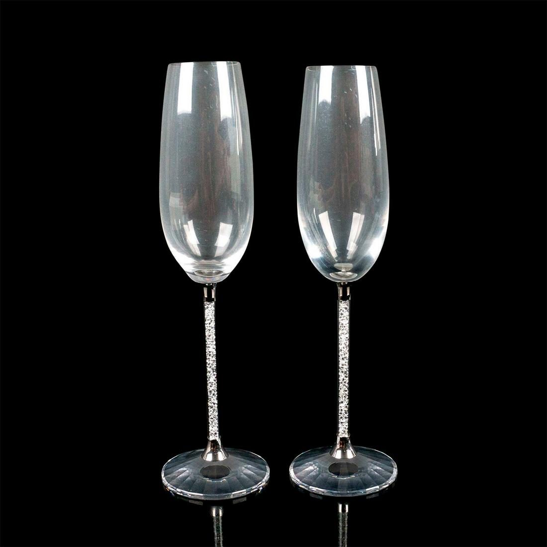 Pair of Swarovski Crystal Stemware, Toasting Flutes (1 of 2)