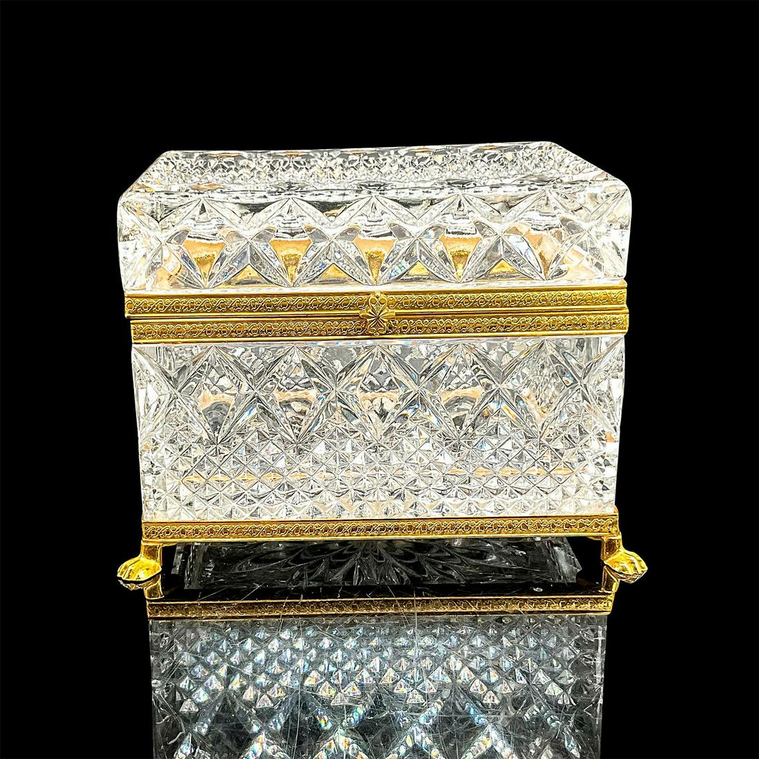 Vintage Cut Crystal and Ormolu Hinged Treasure Box (1 of 4)
