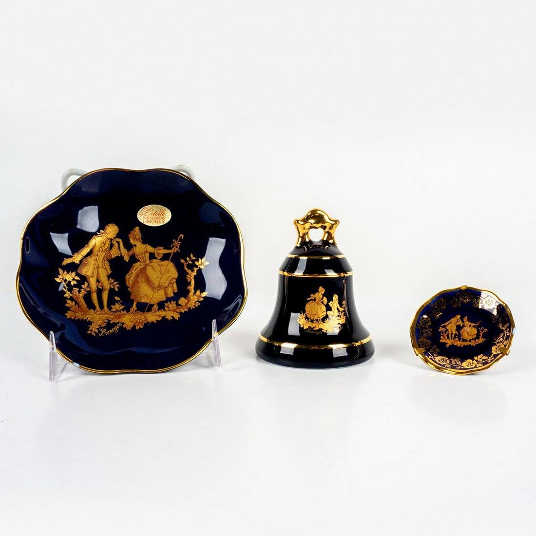 3pc Limoges France Porcelain Plates and Bell (1 of 3)