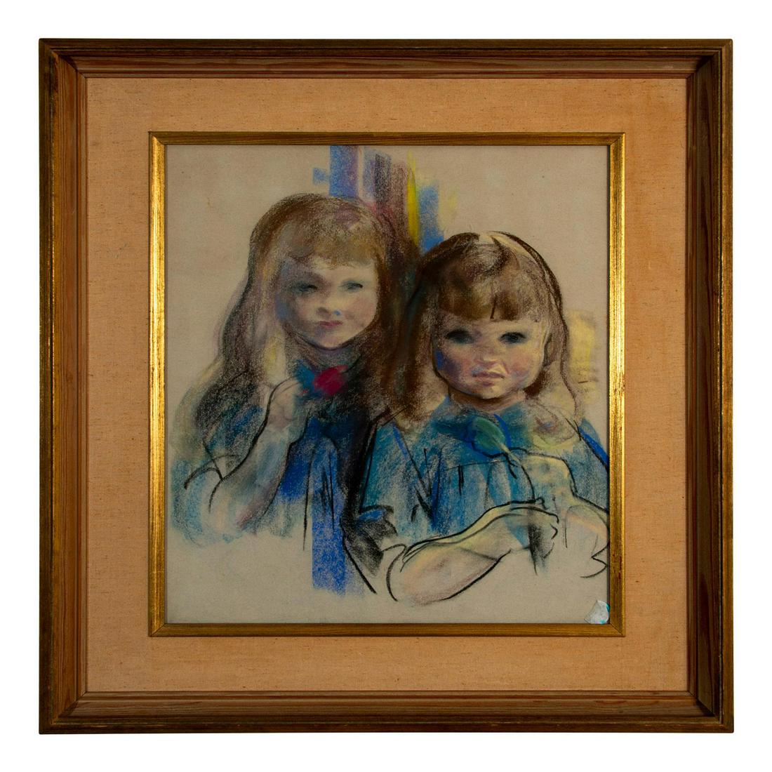 Painting Portrait of 2 Girls John Edward Costigan Style (1 of 8)