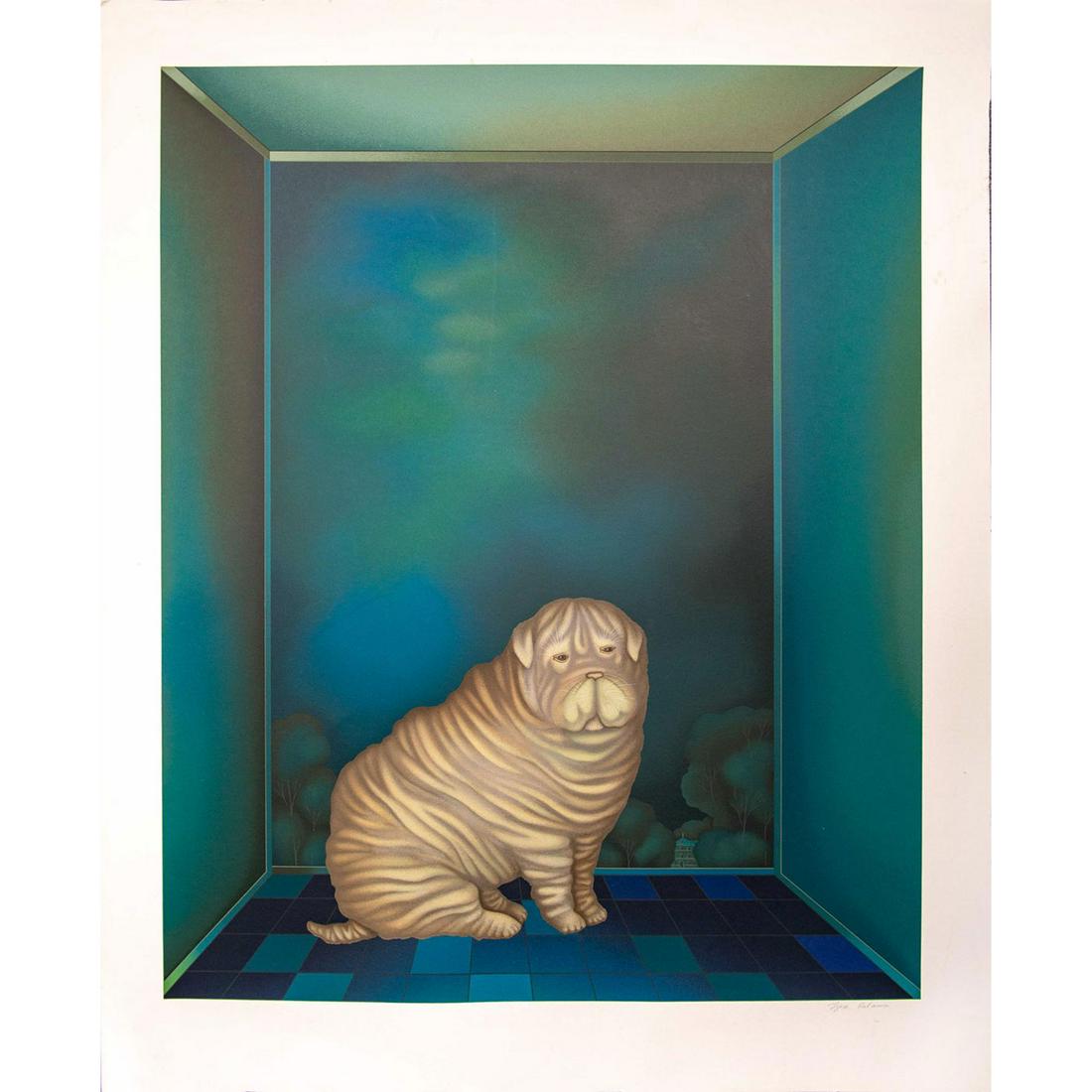 Igor Galanin Signed Modernist Serigraph Print, Shar Pei (1 of 3)