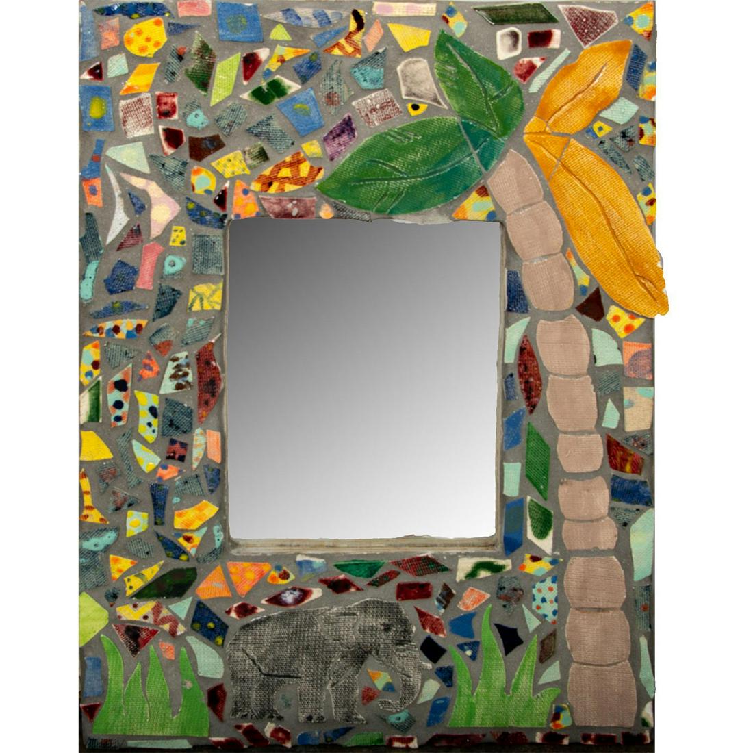 Mid Century Modern Mosaic Art Wall Mirror (1 of 6)