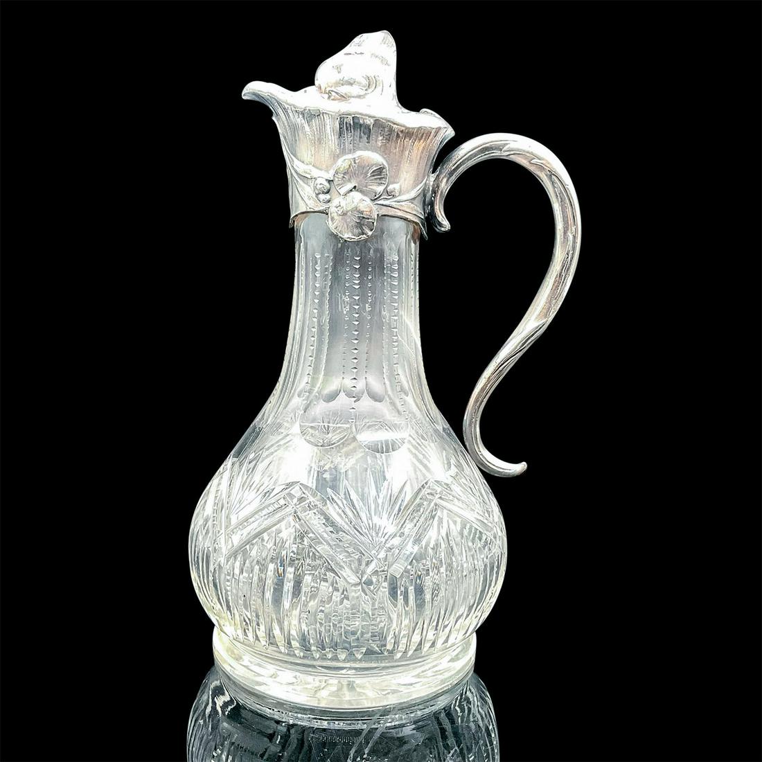 Antique Silverplate Crystal Claret Jug (1 of 3)