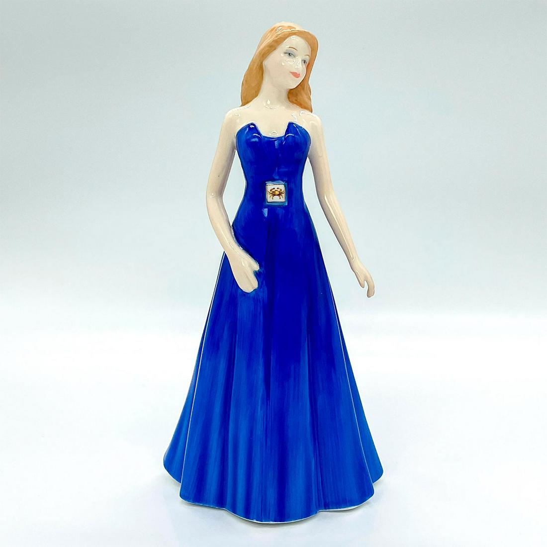 Cancer HN5339 Prototype - Royal Doulton figurine: Glossy porcelain with royal blue dress and cancer zodiac symbol. Marked Prototype Only to bottom base. Royal Doulton backstamp. This item has no reserve. Artist: Neil Faulkner Issued: 2007 Dimensions: