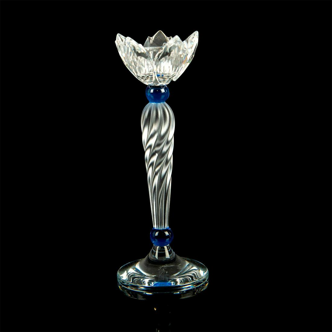 Swarovski Crystal Figurine, Blue Flower Candle Holder