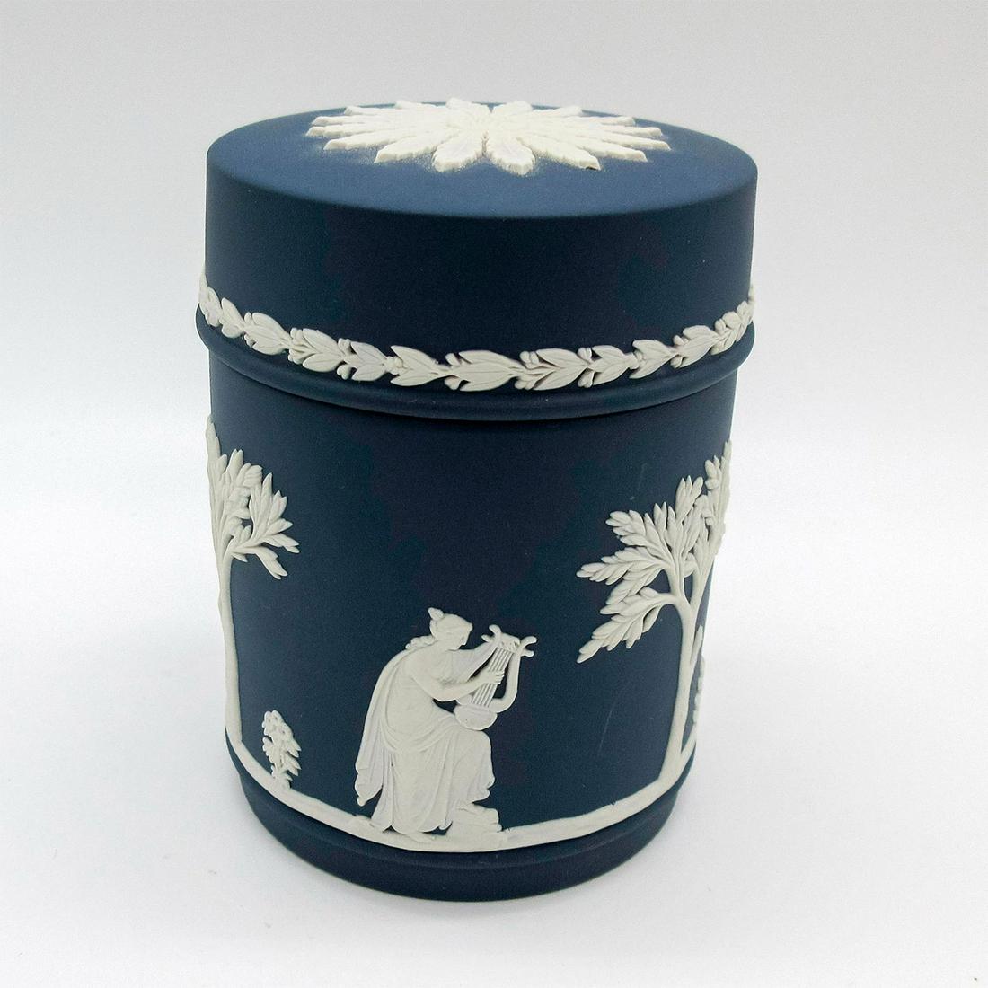 Wedgwood Portland Blue Jasperware Covered Jar (1 of 4)