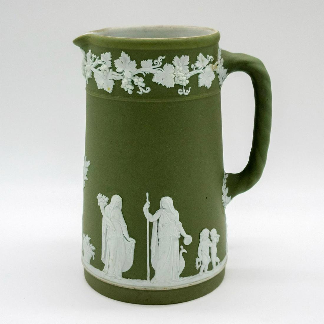 Wedgwood Green Olive Jasperware Dip Pitcher (1 of 3)