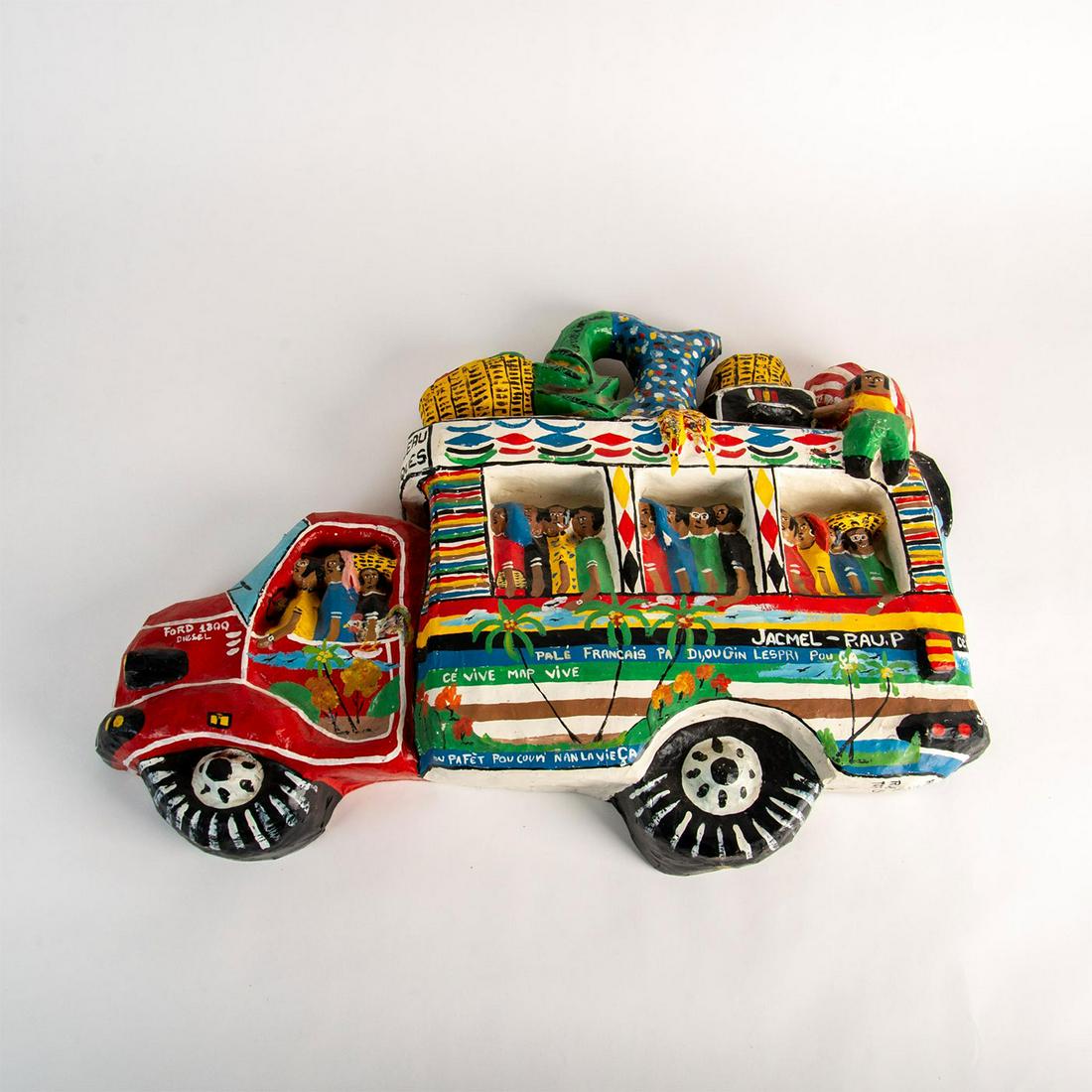 Eddy Simonis (Haitian, 20th c.) Folk Art Papier Mache Sculpture, Signed (1 of 7)