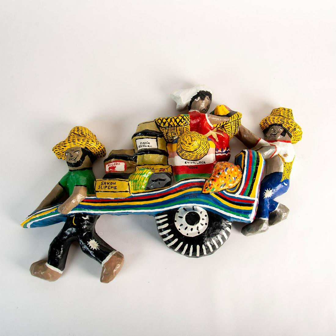 Lionel Simonis (Haitian, 20th c.) Folk Art Papier Mache Sculpture, Signed (1 of 6)