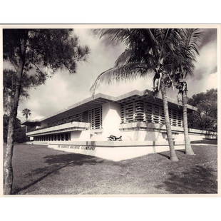 Ezra Stoller, Silver Print Photograph, Alliance Machine Co., Coconut Grove, Miami, 1959: Ezra Stoller (American, 1915-2004) is an internationally recognized photographer of Modern architecture. Stoller photographed the Alliance Machine Company in Coconut Grove in Miami, Florida, that Mode