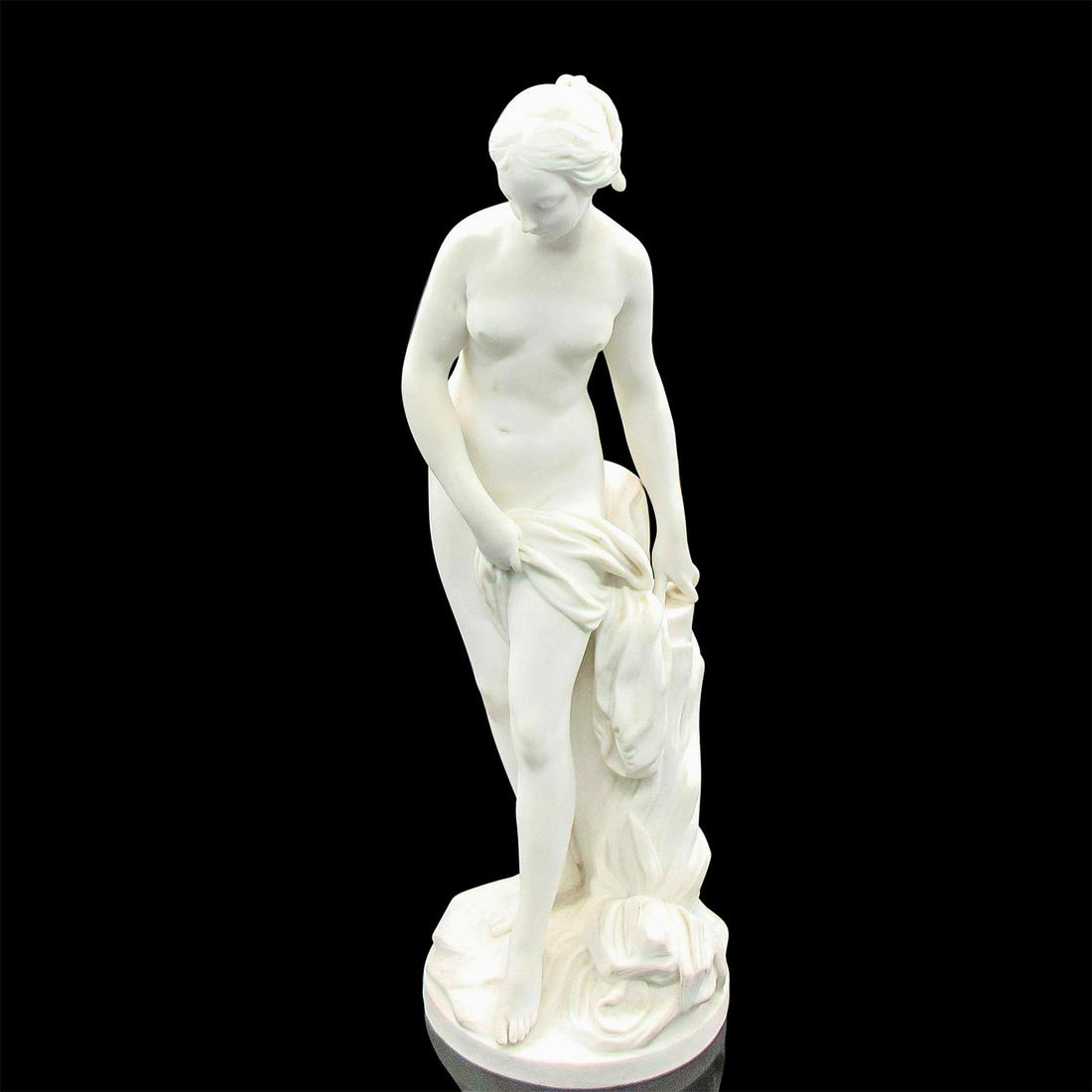 Sevres Porcelain Statue, Goddess Venus Nude Bather: Bisque finish with delicate detail on face and hair piece. Sevres imprint. E.C.8. Dimensions: 5"L x 5"W x 15"H Manufacturer: Sevres Country of Origin: France