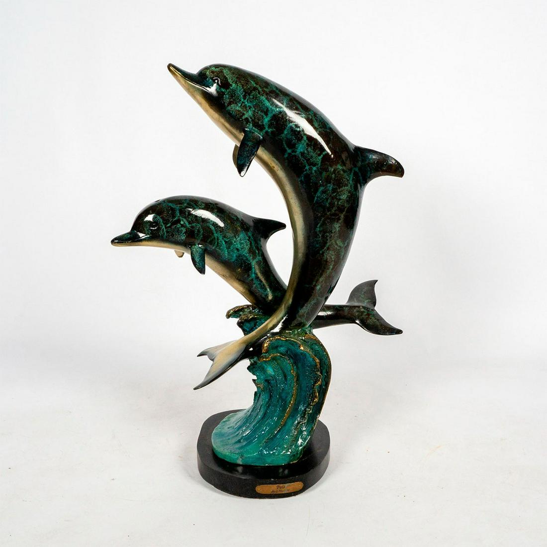 G. Mancini (20th c.) Bronze Sculpture, Dolphin Pals (1 of 5)