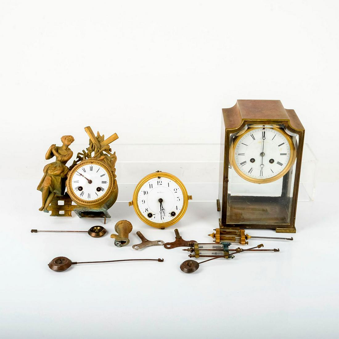 10pc Assortment of Clocks and Clock Parts (1 of 4)