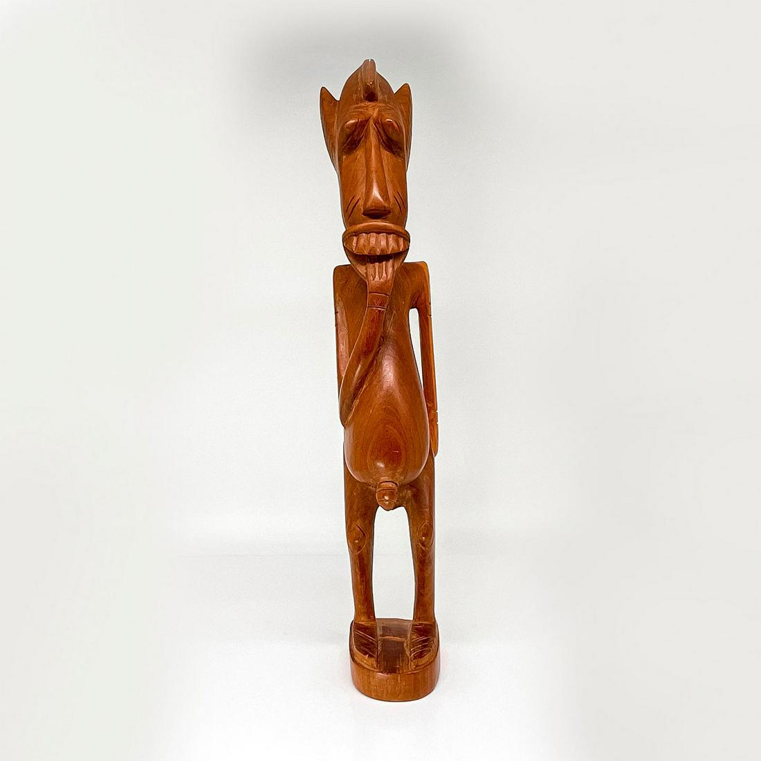 Hand Carved Tall African Tribal Figure Wood (1 of 3)