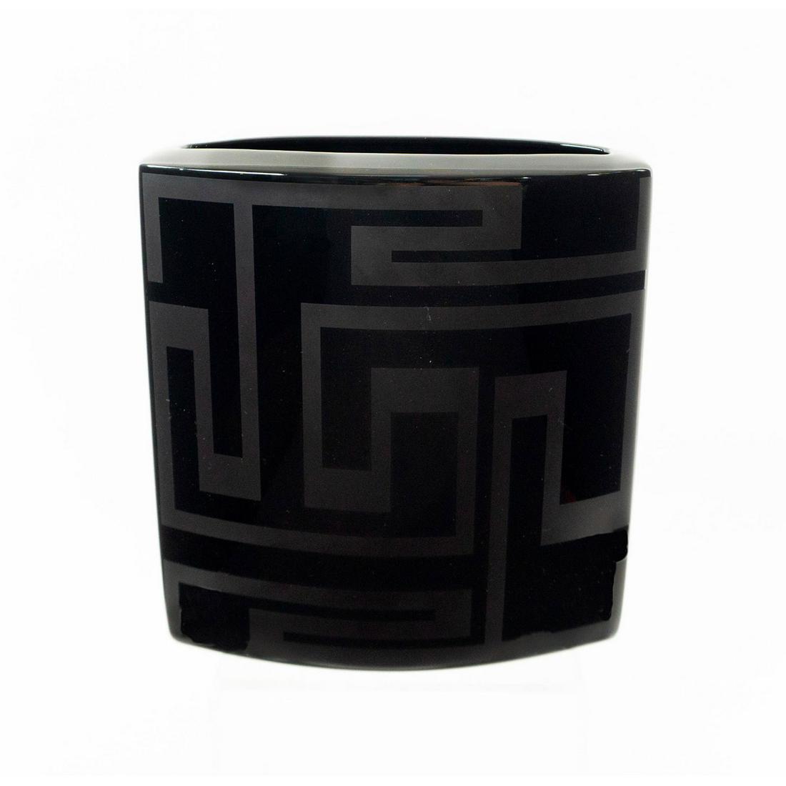Rosenthal Versace Dedalo Porcelain Black Vase (1 of 3)