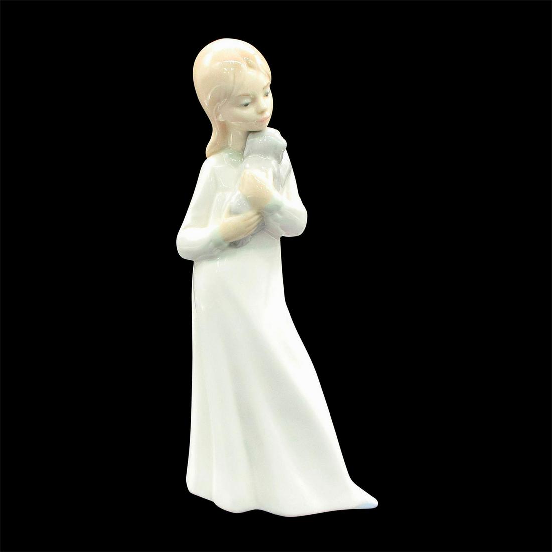 Nao by Lladro Porcelain Figurine, Girl Holding Puppy (1 of 3)