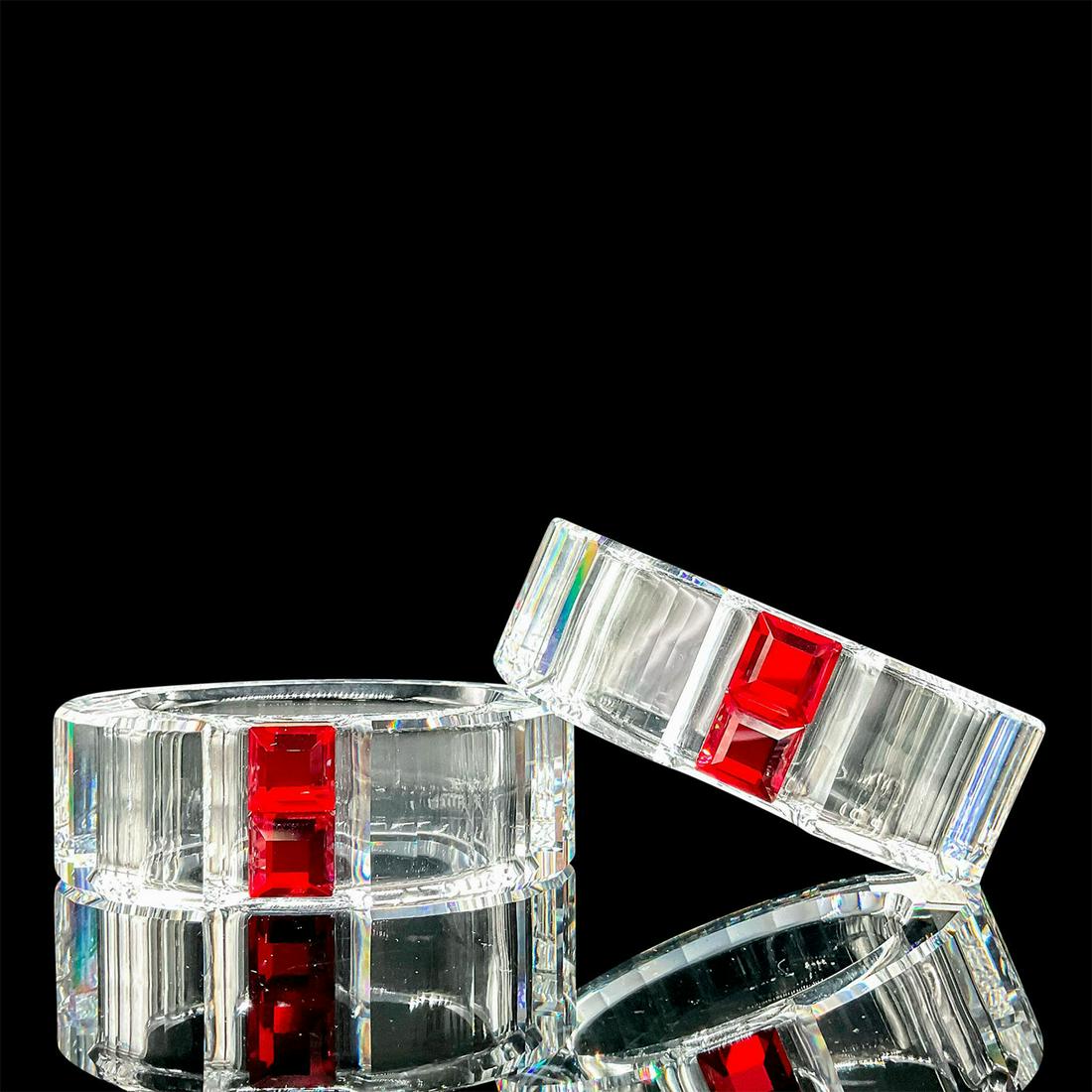 Pair of Swarovski Crystal Napkin Rings, Siam 276687 (1 of 3)