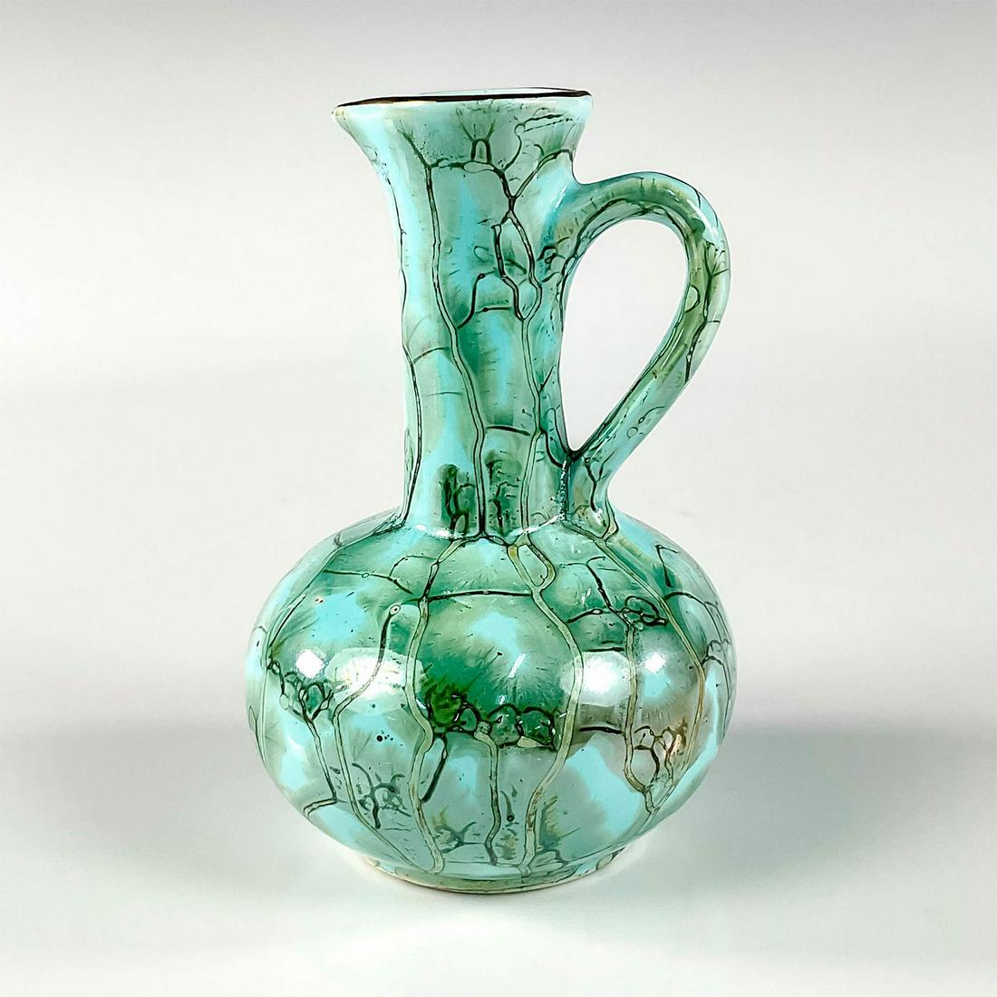 Mid-Century Delft Hand Painted Porcelain Brass Accent Vase (1 of 3)