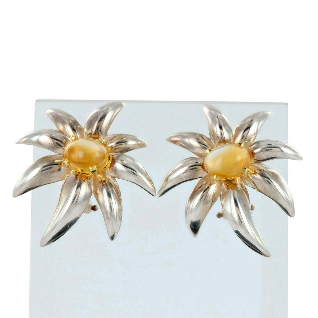 Tiffany & Co 18K Gold and Sterling Silver Fireworks Earrings (1 of 5)