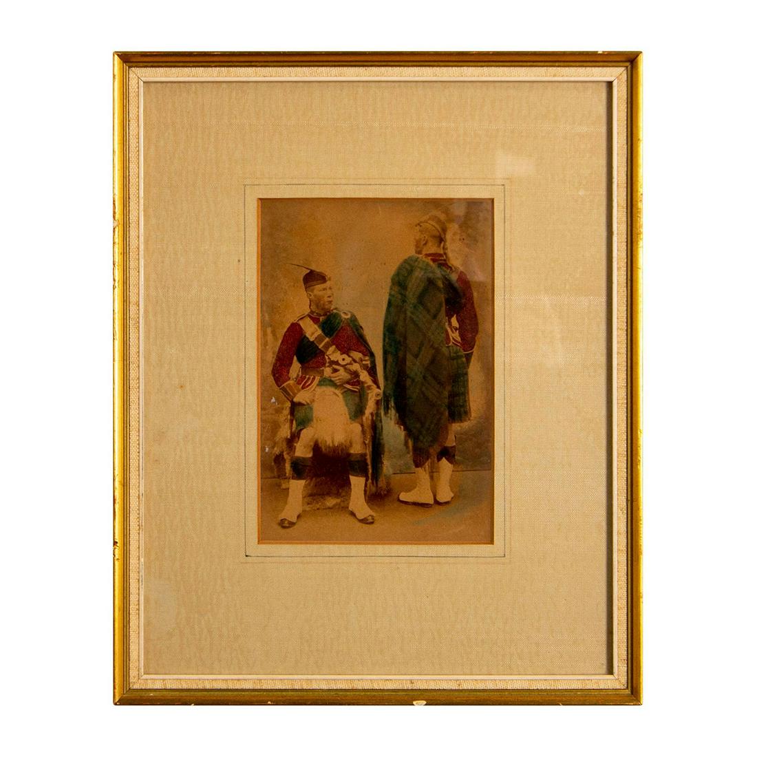 Scottish Highlanders, Hand-Colored Albumen Print (1 of 3)