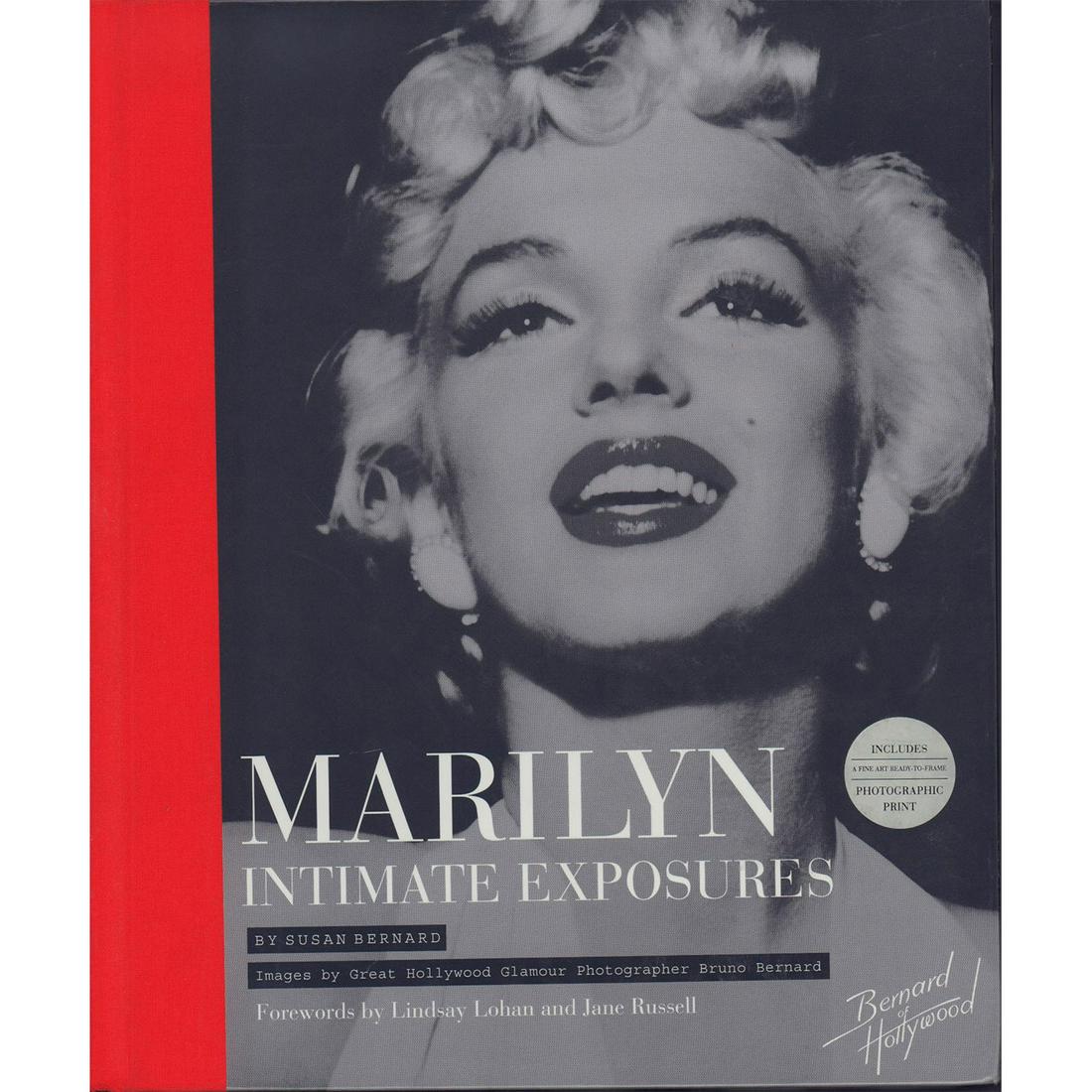 Marilyn Intimate Exposures Book + Photographic Print: Lavishly illustrated volume celebrates Marilyn Monroe's enduring beauty through photographs by Hollywood's great glamour photographer Bruno Bernard. Frameable print included with this keepsake book, a