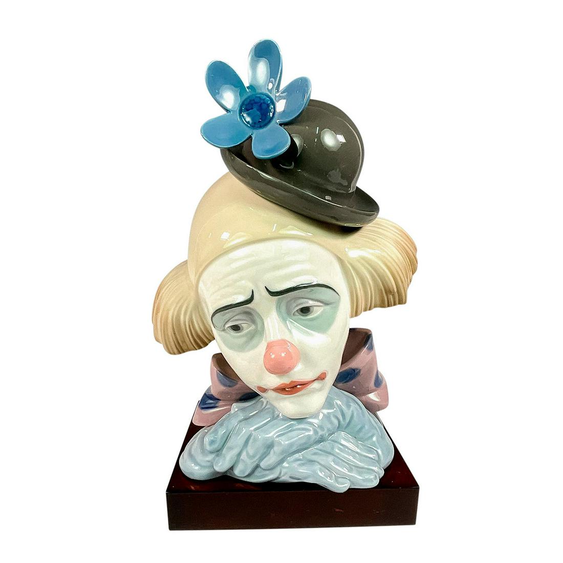 Pensive Clown 1005130 - Lladro Porcelain Bust (1 of 3)