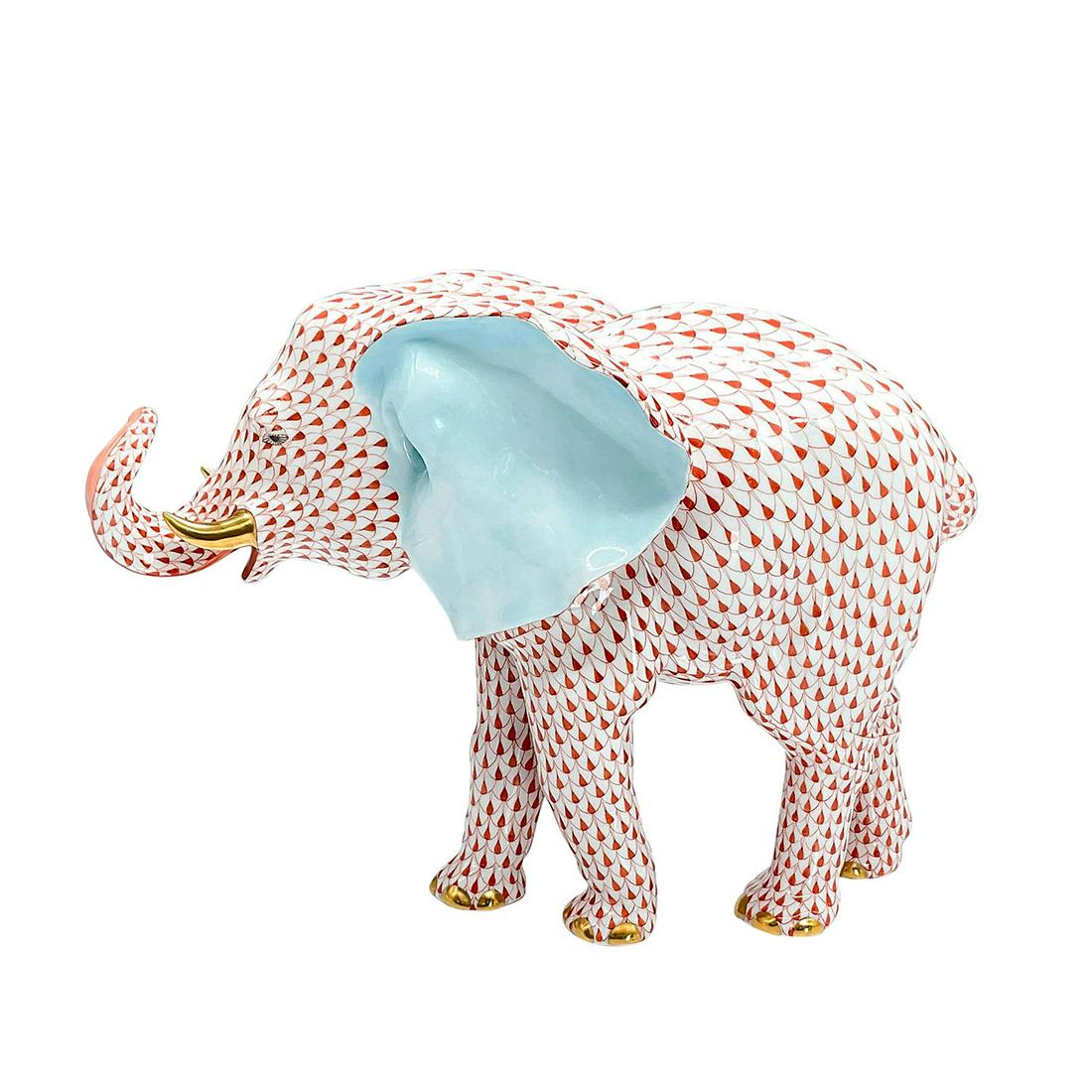 Rare Large Herend Porcelain Figurine, Elephant 5214 (1 of 5)