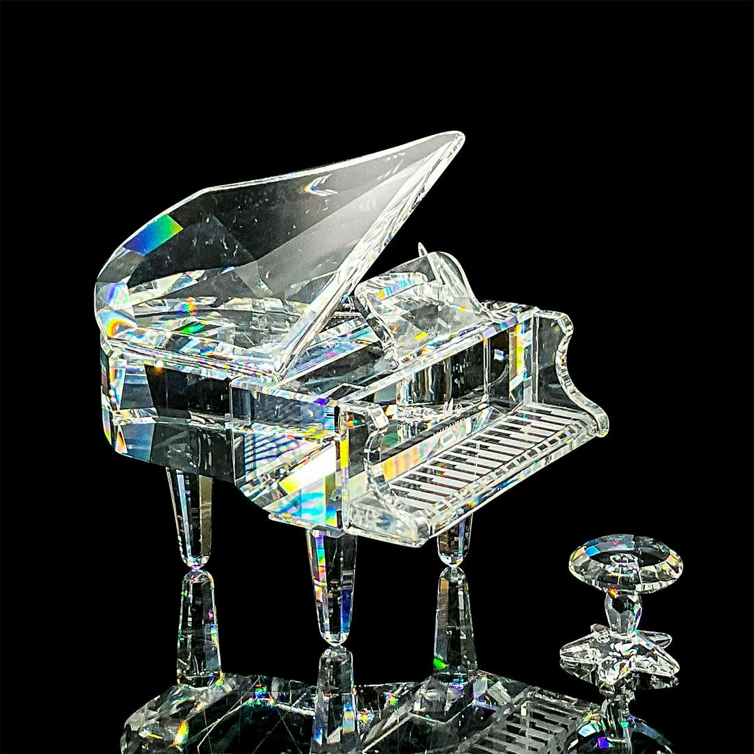 Grand Piano With Stool Swarovski Crystal Figurine