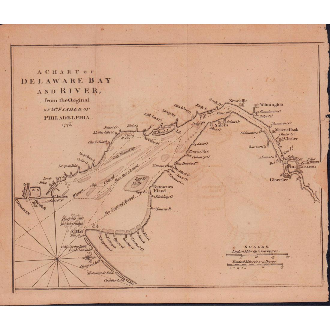 Gentleman's Magazine Map, A Chart of Delaware Bay and River (1 of 1)