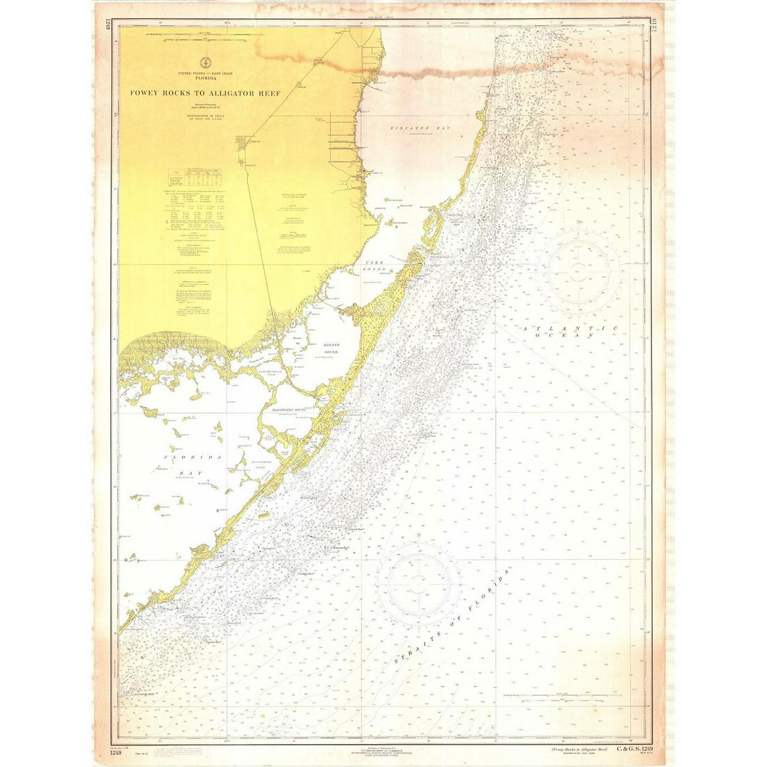USC&GS Map, Fowey Rocks to American Shoal, Florida Keys (1 of 1)
