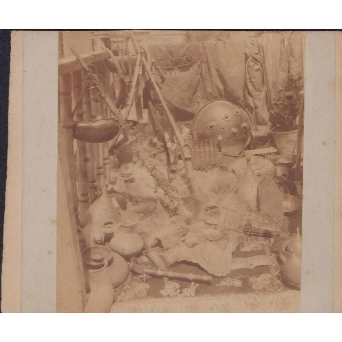 Antique Monochrome Photograph, Mid-East Market Stall (1 of 2)