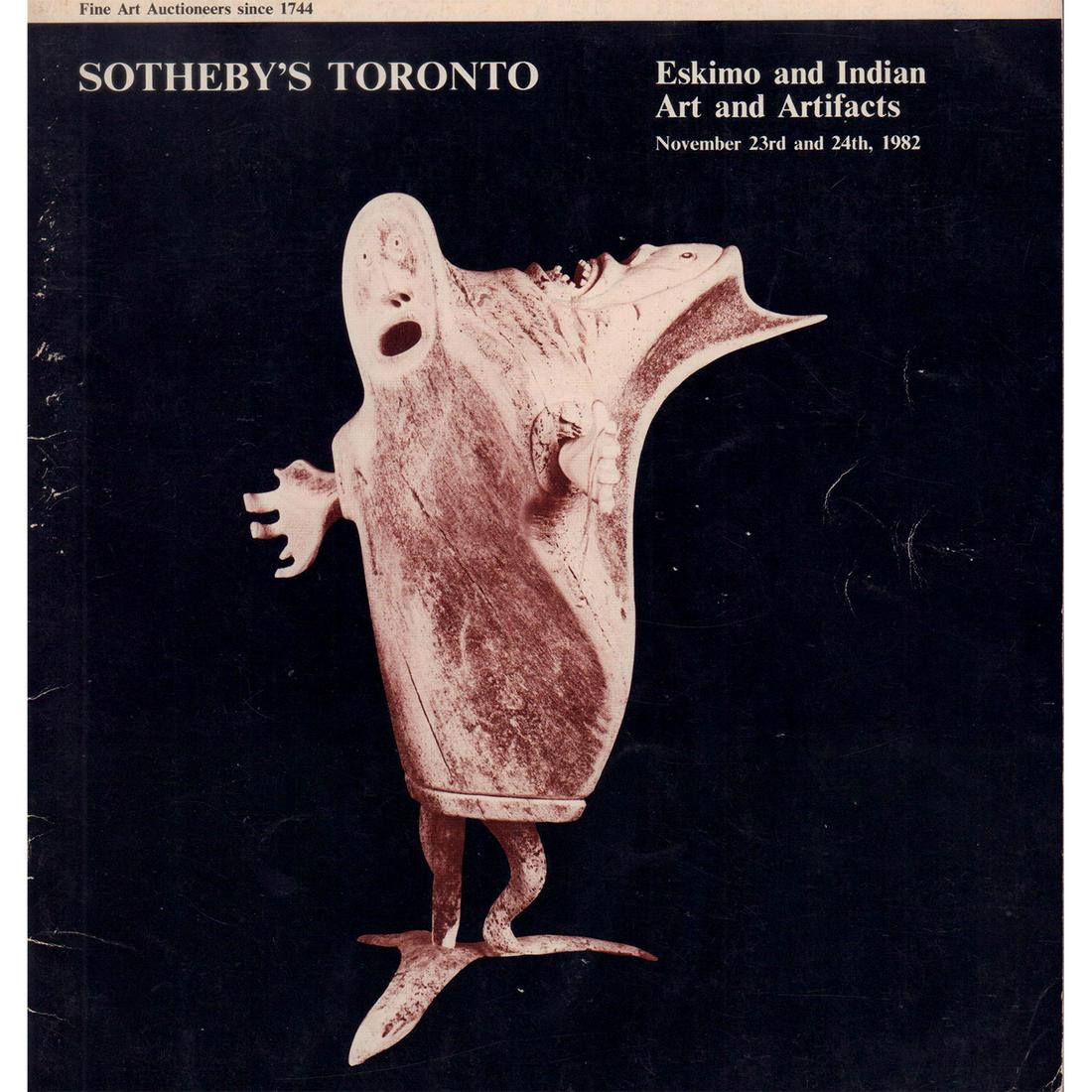 Sotheby's Auction Catalogue 1982, Eskimo & Indian Art (1 of 3)