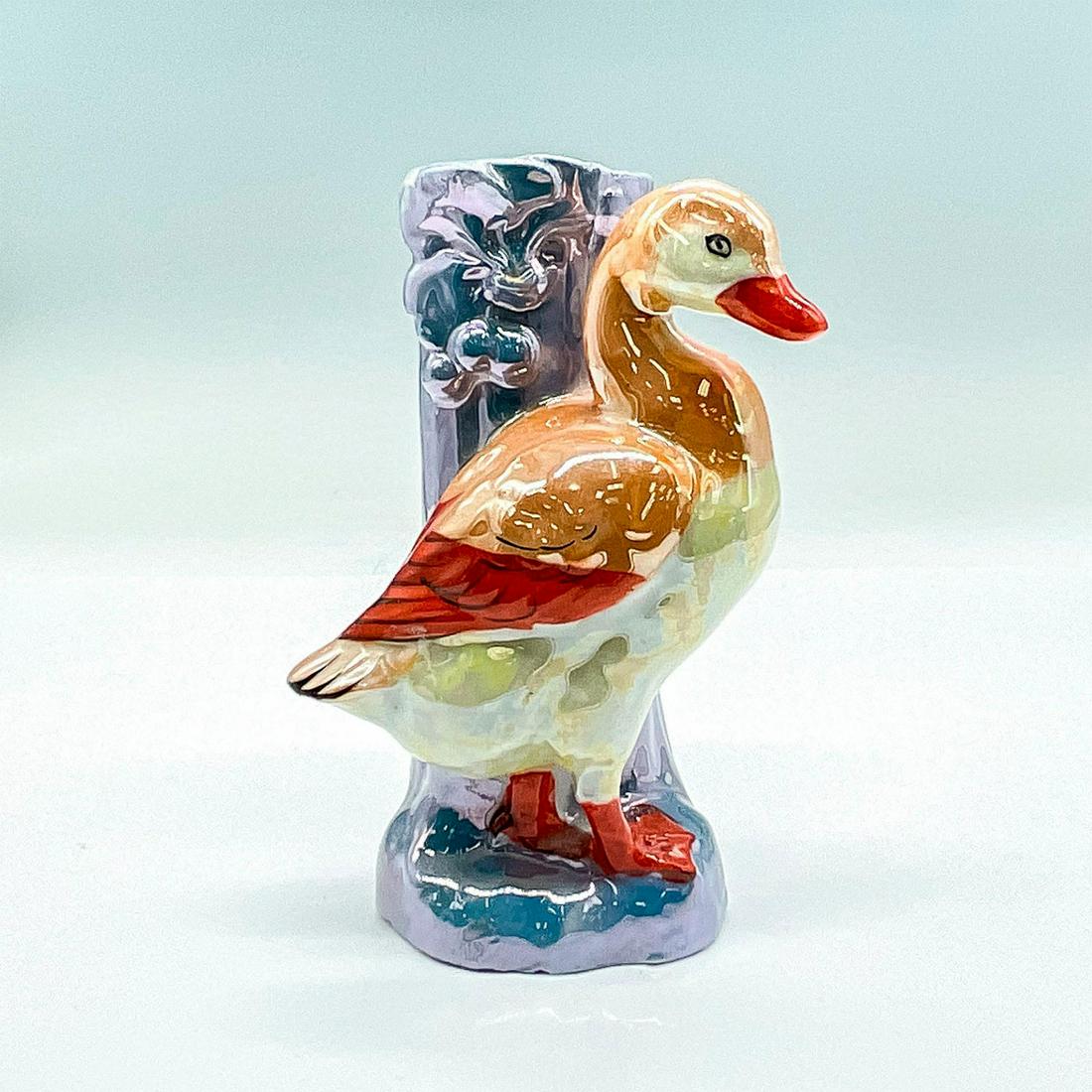 Japanese Lustreware Wall Pocket Bud Vase with Duck (1 of 3)