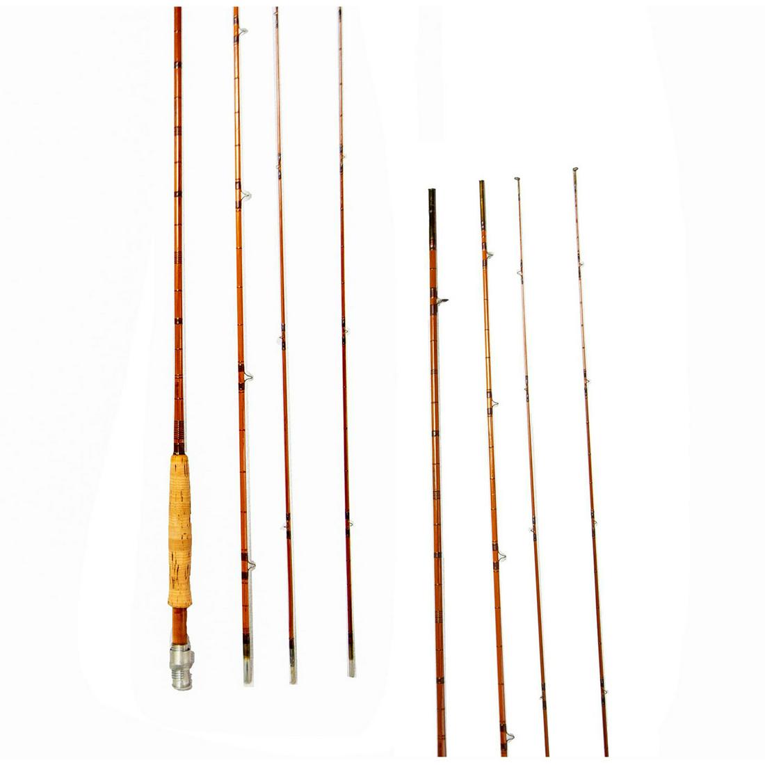 Vintage Bamboo Fly Rod 8.5 Ft 3pc 2 Tip 4/5 Weight (1 of 4)