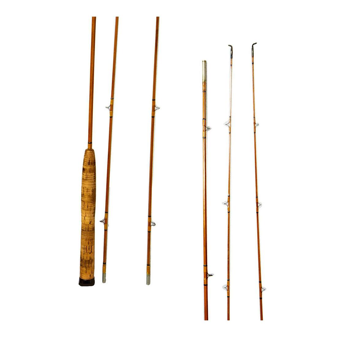 Vintage Nat Uslan 5 Side Cane Fly Rod 7 Ft 2pc 3 Wt. 1950's (1 of 4)