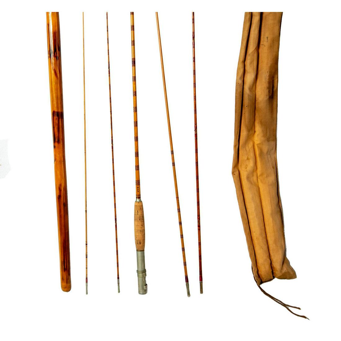 Antique Varney For Montague Bamboo Fishing Rod Auction