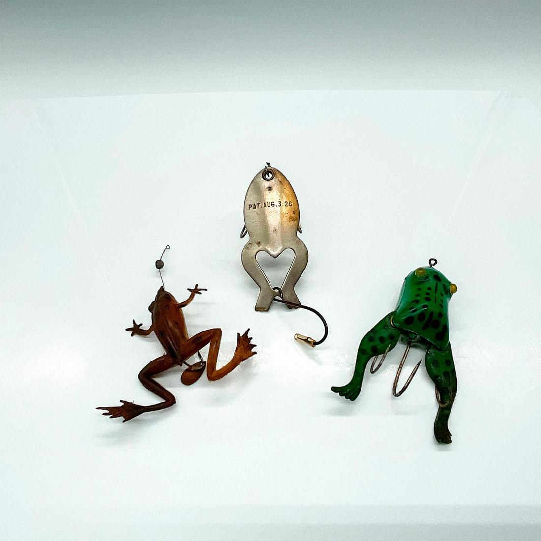 3pc Vintage Frog Lures, Heddon, Halik's, Pickerel (1 of 3)