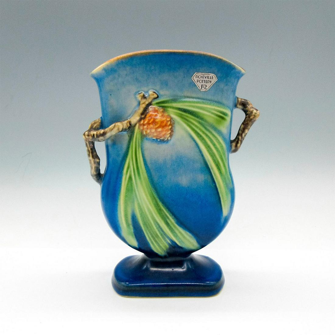 Roseville Style Pottery Footed Vase, Pinecone (1 of 3)