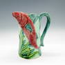 French Majolica Fish Pitcher with Eel Handle