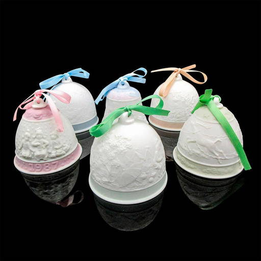 6pc Lladro Matte Porcelain Bells