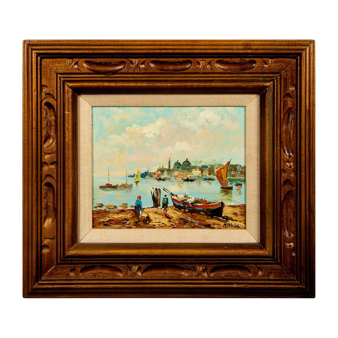 Original Oil Painting, Vista of St Mark's Basilica, Venice, Signed (1 of 5)