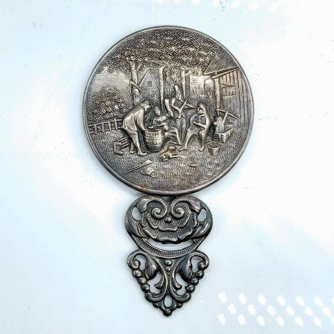 Hans Jensen Vintage Silver-Plated Denmark Hand Mirror (1 of 2)