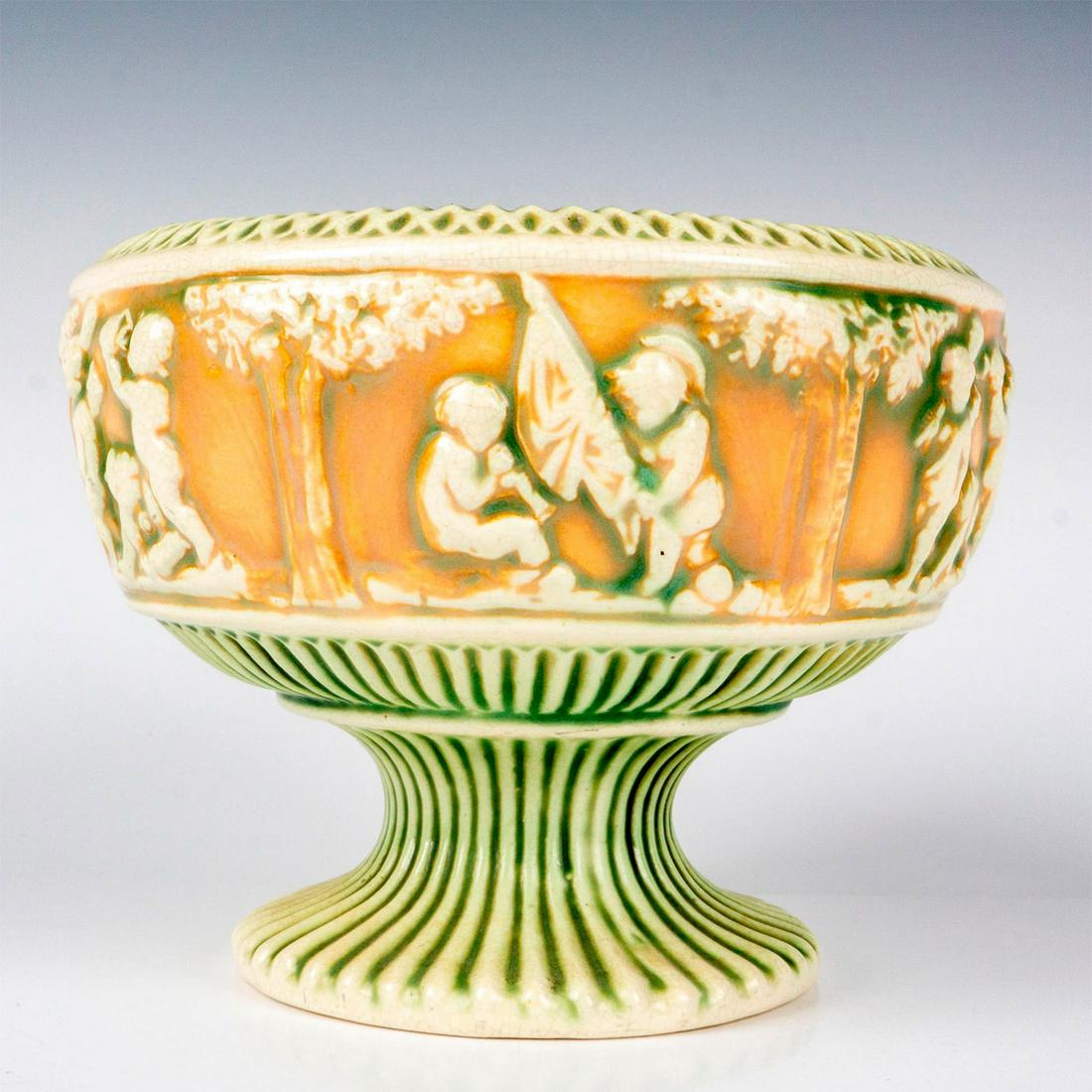 Roseville Pottery Compote, Donatello (1 of 3)