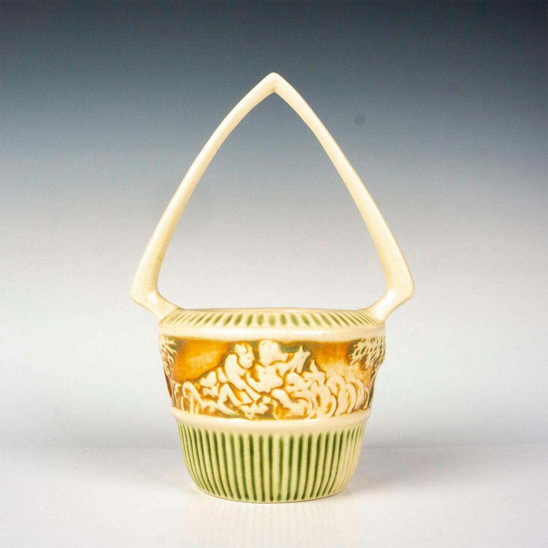 Roseville Pottery Basket, Donatello (1 of 3)