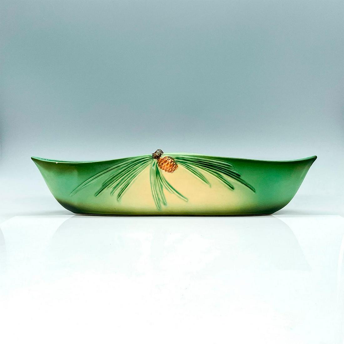 Roseville Pottery Planter Boat, Green Pinecone (1 of 3)