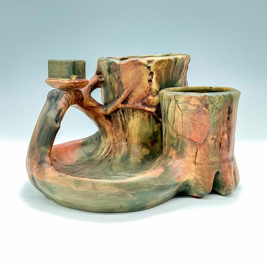 Weller Woodcraft Art Pottery Tree Stump Smoke Stand (1 of 3)