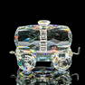 Swarovski Silver Crystal Figurine, Tank Wagon Train Car