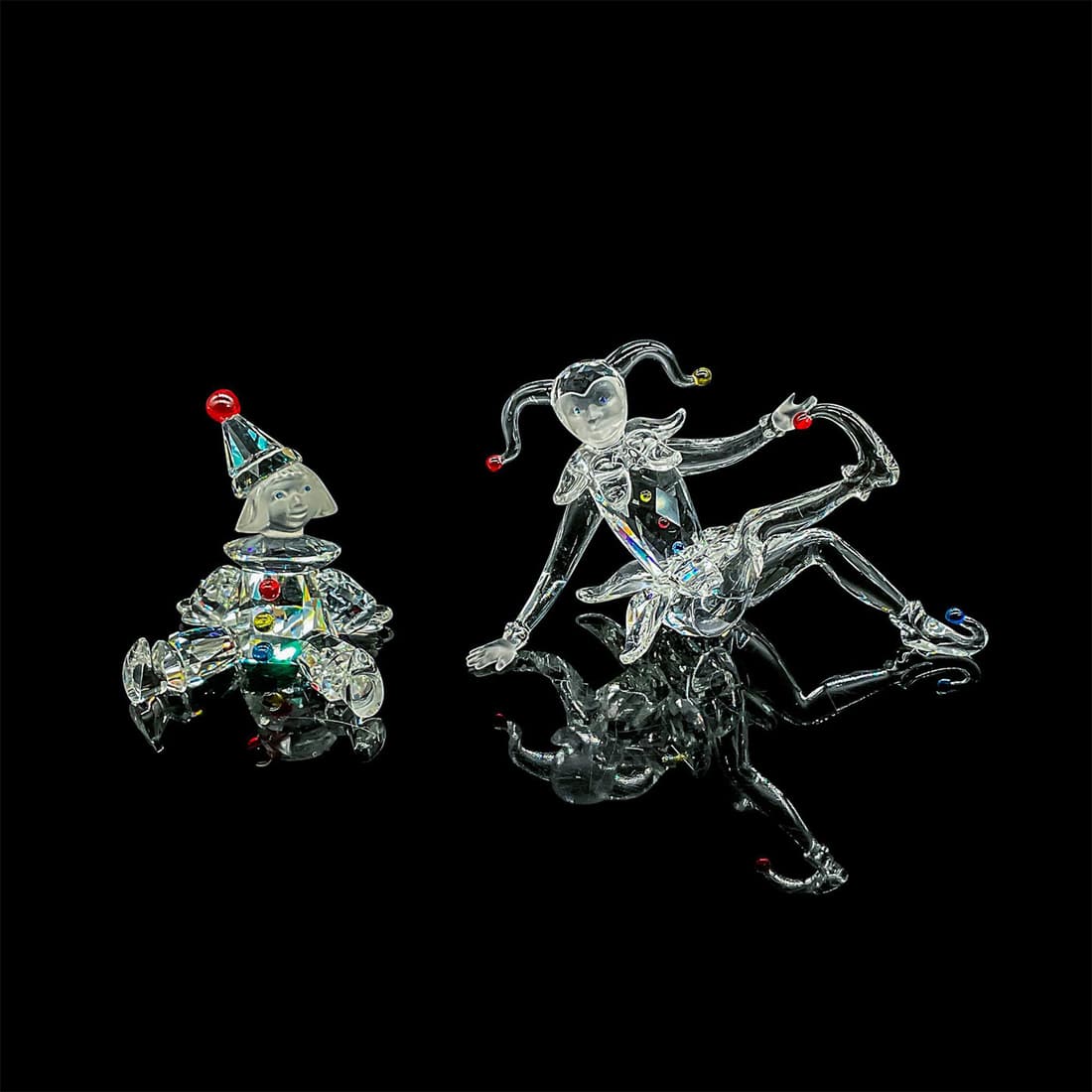 2pc Swarovski Crystal Figurines, Clown and Jester (1 of 4)